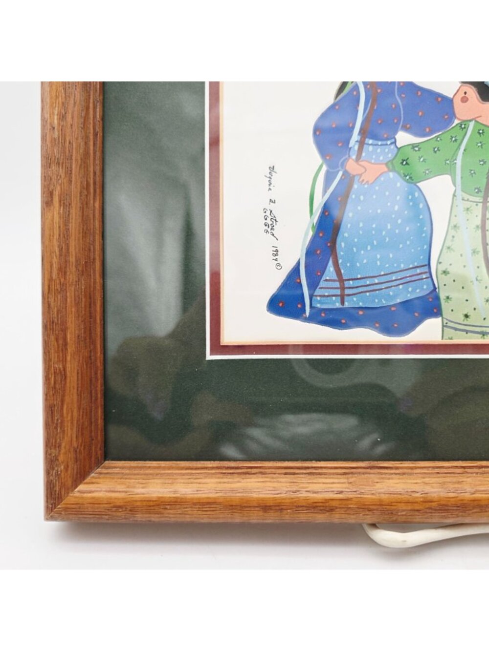 Framed Virginia Stroud Signed 1984 Native American Women Art Print - Picture 5 of 13